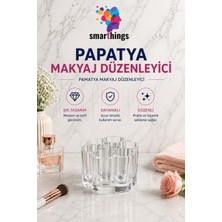 Elarque Şeffaf Çok Bölmeli Papatya Desenli Akrilik Makyaj Organizeri