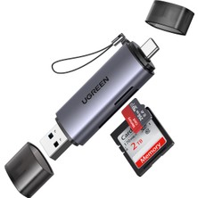 UGREEN 2-in-1 USB-C, USB-A SD, TF OTG Kart Okuyucu Adaptör, 50706