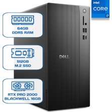 Dell Pro Tower Essential BTO014_QVT1260_EMEA I7 14700 64GB Ddr5 512GB M.2 SSD Rtx Pro 2000 Blackwell 16GB W11P Desktop