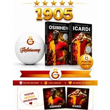 Galatasaray Osimhen & Icardi Lisanslı No 5 Futbol Topu 2026 Model + Poster Hediyeli