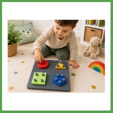 Bezos 3D Baskı Montessori Şekil Eşleştirme Oyunu - Eğitici Ince Motor Beceri Seti Mgc