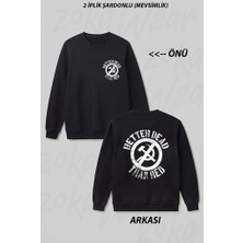 Zoka Wear Better Dead Than Red Cold War Anti Communist Slogan Hammer And2 Ön Arka Baskılı Bisiklet Yaka Sweatshirt