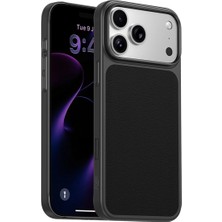 Acex iPhone 17 Pro Max Uyumlu Premium Deri Görünümlü Magsafe Kılıf Kamera Korumalı Darbeye Dayanıklı Sert Arka Kapak