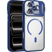 Acex iPhone 17 Pro Max Magsafe Uyumlu Şeffaf Manyetik Telefon Kılıfı Standlı Kamera Korumalı Darbeye Dayanıklı Premium Kapak Lens Hediyeli