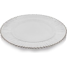 Schafer Mili Platin Desenli 32 cm Servis Tabakları 1 Prç Antik Beyaz Renkli Malzeme