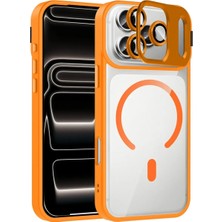 Acex iPhone 17 Pro Magsafe Uyumlu Şeffaf Manyetik Telefon Kılıfı Standlı Kamera Korumalı Darbeye Dayanıklı Premium Kapak Lens Hediyeli