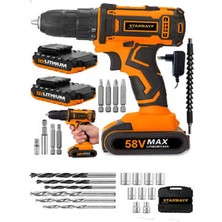 Elarque Germany Technology Drive 58 V 8 Ah Darbeli Çift Akülü Metal Şanzuman Şarjlı