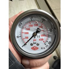 Elarque 0-315 Bar Çap Ø52 mm Arkadan Bağlantılı Gliserinli Manometre