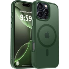 Acex iPhone 15 Güçlü Manyetik Telefon Kılıfı Mag-Safe ile Uyumlu Askeri Düzey Düşme Koruması Güçlü Silikon Kenarlar Ince Yarı Saydam Mat Koruyucu Kılıf