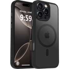 Acex iPhone 15 Pro Max Güçlü Manyetik Telefon Kılıfı Mag-Safe ile Uyumlu Askeri Düzey Düşme Koruması Güçlü Silikon Kenarlar Ince Yarı Saydam Mat Koruyucu Kılıf
