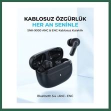 Vintessy Vıntessy SNK-9000 Siyah Anc & Enc Kablosuz Bluetooth Kulaklık 5.4 Kulak Içi Kulaklık BZS01