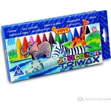 Jovi Triwax 12 Renk Ergonomik Pastel Mum Boya Kırılmaz Özellikte Küçük Ellere Uygun