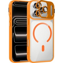 Acex iPhone 17 Pro Max Magsafe Uyumlu Şeffaf Manyetik Telefon Kılıfı Standlı Kamera Korumalı Darbeye Dayanıklı Premium Kapak Lens Hediyeli