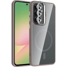 Acex Samsung A57 Magsafe Uyumlu Şeffaf Manyetik Telefon Kılıfı Standlı Kamera Korumalı Darbeye Dayanıklı Premium Kapak Lens Hediyeli