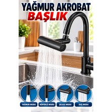 Alıç Yağmur Akrobat Musluk Başlığı – 360 Derece Hareketli Döner Musluk Ucu Aparatı, Lavabo ve Mutfak Bataryası Su Yönlendirici Başlık