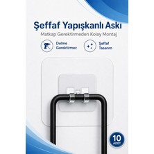 Elarque Banyo Askısı Yedek Yapışkan Şeffaf Raf Tutucu 10 Adet