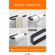 Elarque Paslanmaz Metal Mat Siyah Havluluk