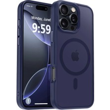 Acex iPhone 16 Plus Güçlü Manyetik Telefon Kılıfı Mag-Safe ile Uyumlu Askeri Düzey Düşme Koruması Güçlü Silikon Kenarlar Ince Yarı Saydam Mat Koruyucu Kılıf