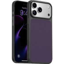 Acex iPhone 18 Pro Uyumlu Premium Deri Görünümlü Magsafe Kılıf Kamera Korumalı Darbeye Dayanıklı Sert Arka Kapak