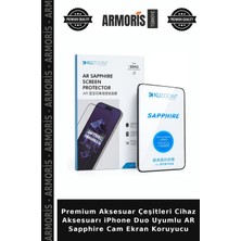 Armoris Premium Aksesuar Çeşitleri Cihaz Aksesuarı iPhone Duo Uyumlu Ar Sapphire Cam Ekran Koruyucu
