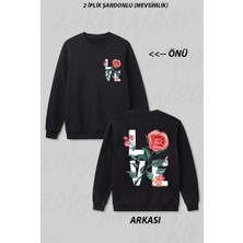 Zoka Wear Gullu Love Baskili Kisa Ön Arka Baskılı Bisiklet Yaka Sweatshirt