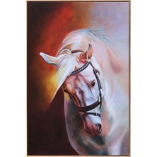 Simurg Sanatevi Atın Saflığı Yağlı Boya Tablosu - Tuval Üzerine El Yapımı - 80 x 120 cm
