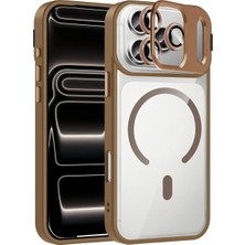 Acex iPhone 17 Pro Magsafe Uyumlu Şeffaf Manyetik Telefon Kılıfı Standlı Kamera Korumalı Darbeye Dayanıklı Premium Kapak Lens Hediyeli