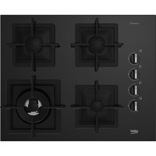 Beko BOCD K 6510 DWYS Gazlı Cam Tablalı Ocak 4 Gözlü Düğmeden Kontrol ve Kolay Temizlik Özelliği