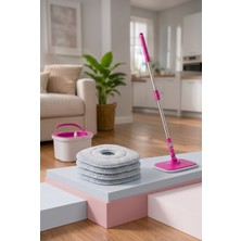 Elarque 4 Adet Yedek Mop Paspası Çift Kovalı Otomatik Mop Uyumlu Mikrofiber Paspas