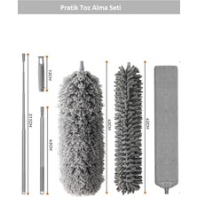 Elarque Mikrofiber Başlıklı Girintili Yüzey Dip Köşe Temizleme Fırçası