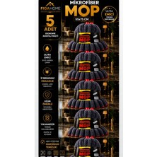 Elarque Mikrofiber Mop Ucu 55X75 cm Ultra Emici Temizlik Paspası Gri 5 Adet