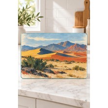 Çöl Manzarası — 25 × 35 cm Tekli Cam Kesme ve Servis Tahtası