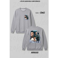 Zoka Wear I Love Pedro Pascal Oscar Isaac Cursed Fan Collage Ön Arka Baskılı Bisiklet Yaka Sweatshirt