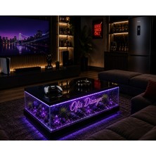 Ofis Dizayn Infinity Galaxy LED Akvaryum Sehpa – Özel Tasarım Premium Orta Sehpa