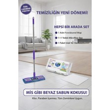 Elarque Fonksiyonel Mop Seti 1+1 Mikrofiber Bez 48'li Islak Yer Havlusu