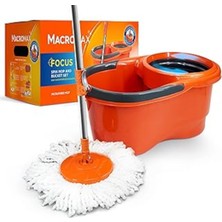 Elarque Macromax Focus Temizlik Seti, Pedalsız Döer Sıkmalı 360 Başlıklı Mikrofiber