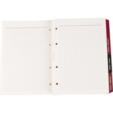 2K Ajanda 1 Adet 15x21 cm Kareli Ivory Kağıt Organizer Yedeği 4 Delikli Düzenleyici