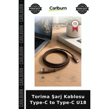 Carlburn Özel Üretim Torima Şarj Kablosu Type-C To Type-C U18 Veri Teli Günlük Araç Pratik Parça