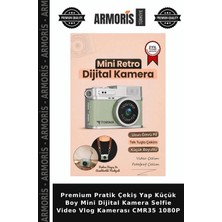 Armoris Premium Pratik Çekiş Yap Küçük Boy Mini Dijital Kamera Selfie Video Vlog Kamerası CMR35 1080P
