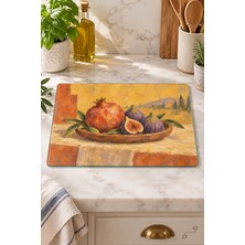 Nar ve Incir — 25 × 35 cm Tekli Cam Kesme ve Servis Tahtası