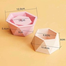 Hobiflex Taş Tozu Silikon Kalıp Ithal Küçük Boy Sukulent Saksı Kalıbı Epoksi Reçine Silikon Kalıp HB0075-0205