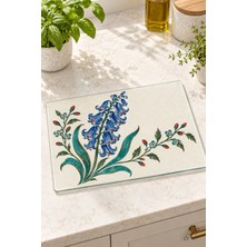 Sümbül ve Bahar Dalı — 25 × 35 cm Tekli Cam Kesme ve Servis Tahtası