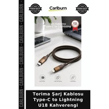 Carlburn Torima Şarj Kablosu Type-C To Lightning U18 Kahverengi Elektronik Ürün Ofis Gereci Akıllı Telefon