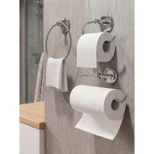 Elarque Klasik Krom Paslanmaz 3'lü Set Yuvarlak Havluluk