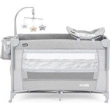 Kanz Momside Anne Yanı Park Yatak 70X110 cm Oyun Parkı Gri