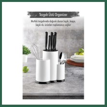 Vintessy Vıntessy Tezgah Üstü Beyaz Kaşıklık & Bıçaklık & Kepçelik & Organizer BZS01