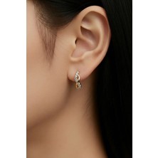 Xuping Jewelry Xupıng Jewelry Örgü Desenli Taşlı Minimalist Küpe