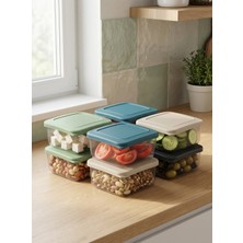 Mapple Home 8'li Kare Kapaklı Mini Kahvaltılık ve Saklama Kabı Bonibon Reçel Çikolata Kurabiye Saklama Kabı 400ML
