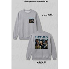 Zoka Wear Pedro Pascal Daddy Pedro Pascal Meme I Love Timothee Chalamet Pedro Pascal Cursed Fan Collage Ön Arka Baskılı Bisiklet Yaka Sweatshirt