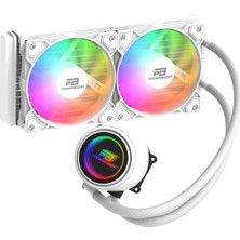 Powerboost Cırcle 240W Rainbow Fanlı LGA1700/AM5 Uyumlu 240MM Cpu Sıvı Soğutma Sistemi (Beyaz)